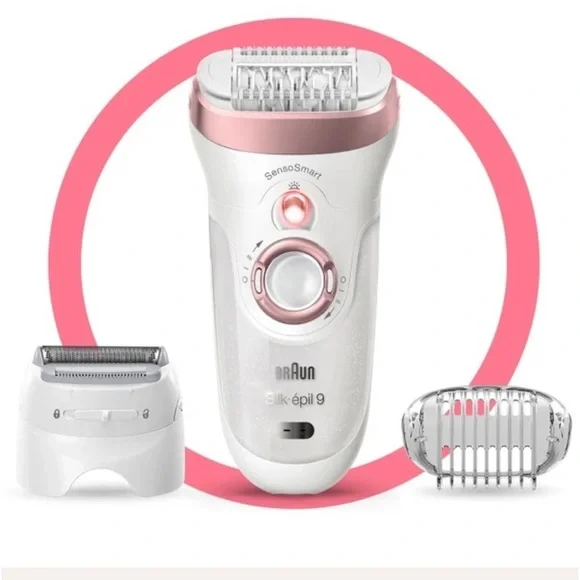 Braun Silk-épil 9 Rose Gold Wet & Dry Epilator/Shaver Head & 4 Extras SES9-720. - Picture 2 of 6